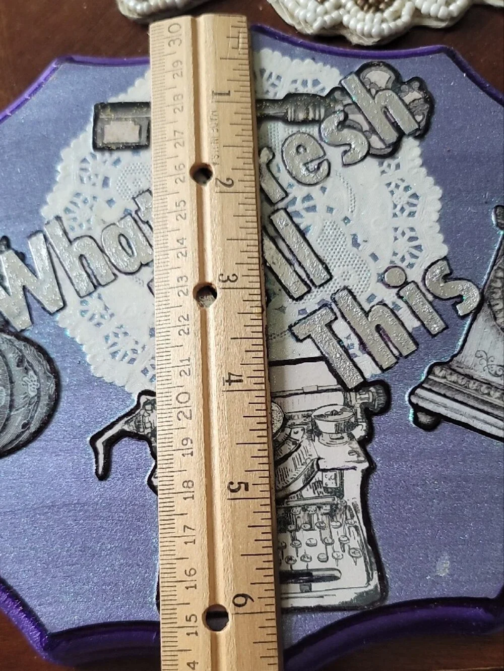 “What Fresh Hell Is This” Decorative Plaque in Purple
